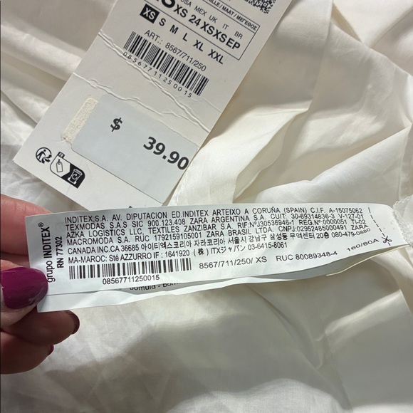 NWT Zara White Cropped Top in Sz XS - Picture 10 of 14